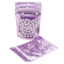 Standbodenbeutel Transparent/Lavendel 10.2x6x15.2cm | 57 Gramm (100 Stück) [ZBGB2LV]