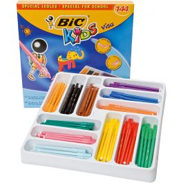 BIC Feutre Visa Fine, trait 0,7 mm, ass. de couleurs, 12x12 pièce, 144 pièces/ 1 Pq. [HOB-393144]