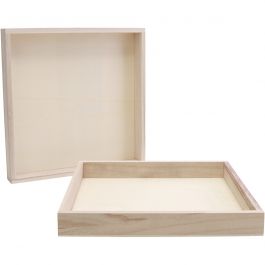 Holzrahmen mit hohem Rand, Größe 24,5x24,5x3 cm, 10 Stk/ 1 Pck [HOB-668217]