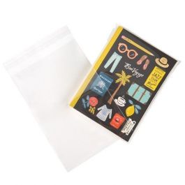 Sachet plastique transparence cristalline 14,3x21cm avec Rabat Adhésif (100 pièces) [B58]