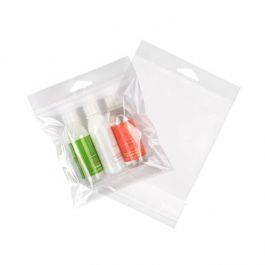 Sachet à trou de suspension refermable à transparence cristalline 13.2x12.9cm (100 pièces) [HB5X5SM]