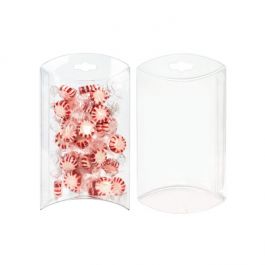 Petites boites berlingot à transparence cristalline 12.7 x 3.8 x 19.1cm  (Crochet pour suspension optionnel)   (25 Pièces)  [PB108]
