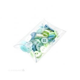 Petites boites berlingot à transparence cristalline 5.1 x 1.9 x 7.6cm  (Sans crochet pour suspension)   (25 Pièces)  [PB75NH]