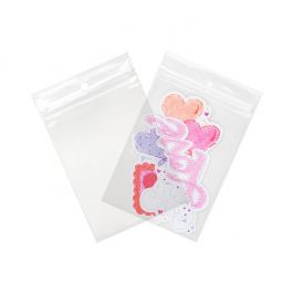 Sachet zip à transparence cristalline 100 microns avec trou pour suspension 7,6x10,2cm (100 pièces) [Z4R34]