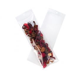 Sachet zip à transparence cristalline 100 microns avec trou pour suspension 10,2 x30,5cm (100 pièces) [Z4R412]