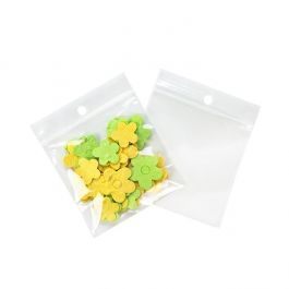 Sachet zip à transparence cristalline avec trou de suspension 7,6x7,6cm (100 pièces) [ZR33]