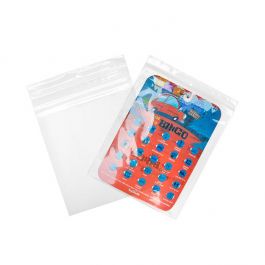 Sachet zip à transparence cristalline avec trou de suspension 20,3x25,4cm (100 pièces) [ZR810]