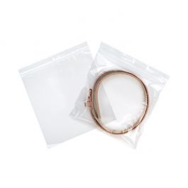 Sachet zip à transparence cristalline avec trou de suspension 20,3x20,3cm (100 pièces) [ZR88]