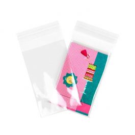 Sachet plastique transparence cristalline 8,5x13+4cm avec Rabat Adhésif (100 pièces) [B3]