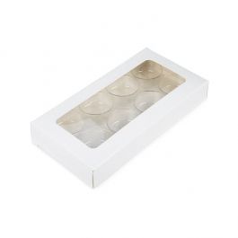 Schachteln weiß für handgemachte Süßigkeiten, Runde Einsatz 7x2.1x13.8 cm (25 Stück) [CNDYR272W]