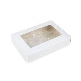 Schachteln weiß für handgemachte Süßigkeiten, Runde Einsatz 7x2.1x10.3 cm (25 Stück) [CNDYR274W]