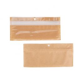 Druckverschlussbeutel Umweltfreundlich Kraft 14x4.4 cm (100 Stück) [HZBBE8KC]