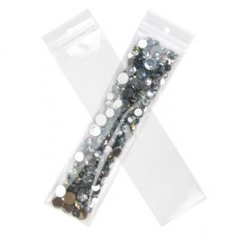 Sachet zip à transparence cristalline 75 microns avec trou pour suspension 5,1x20,3cm (100 pièces) [Z3R28]