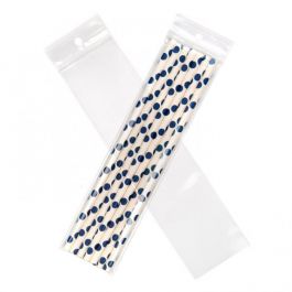 Sachet zip à transparence cristalline 100 microns avec trou pour suspension 5,1x20,3cm (100 pièces) [Z4R28]