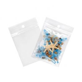 Sachet zip à transparence cristalline 100 microns avec trou pour suspension 6,4x7,6cm (100 pièces) [Z4R2H3]