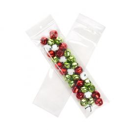 Sachet zip à transparence cristalline 100 microns avec trou pour suspension 7,6x25,4cm (100 pièces) [Z4R310]