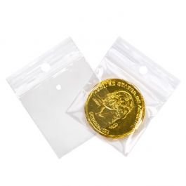 Sachet zip à transparence cristalline avec trou de suspension européen + trou d'aération 5x5 cm (100 pièces) [ZR22V]