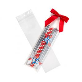 Sachet zip à transparence cristalline avec trou de suspension 7,6x25,4cm (100 pièces) [ZR310]