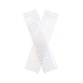 Sachet zip à transparence cristalline avec trou de suspension 7,6x30,5cm (100 pièces) [ZR312]