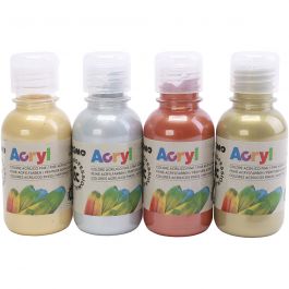 Peinture acrylique de luxe PRIMO, couleurs métalliques, 4x125 ml/ 1 Pq. [HOB-638397]