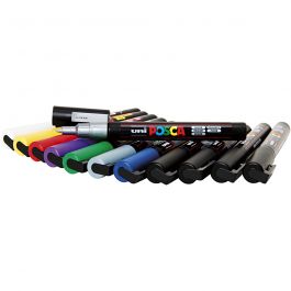 Feutre Posca, ass. de couleurs, dim. PC-3M, trait 0,9-1,3 mm, 12 pièce/ 1 Pq. [HOB-384095]