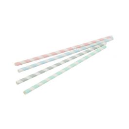 Paille en Papier 20 cm, Ø 0,6 cm Pastel rayé (7000 pièces) [GB-DCD00178]