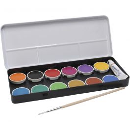 PRIMO Wasserfarben, D 30 mm, Sortierte Farben, 12 Stk/ 1 Pck [HOB-624712]