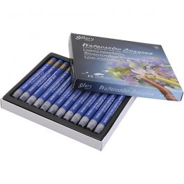 Pastels à la cire aquarellables, ultra marine, 12 pièces/ 1 Pq. [HOB-427356]
