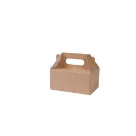 Boîte à pâtisseries 11x9x18 cm - marron (150 pièces) [GB-DFC01704]
