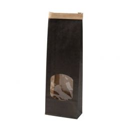 Beutel Kraft Schwarz mit Verschluss 9x4,5x26 cm (500 Stück) [GB-DRE02731]