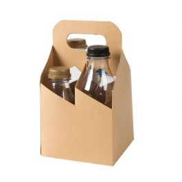 Plateau à bouteilles en carton pour 4 bouteilles rPET pliable (150 pièces) [GB-DRE04971]