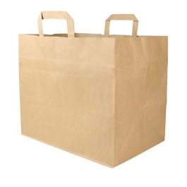 Sac Poignées Papier Kraft brun 32x22x27 cm (250 pièces) [GB-DSE02305]