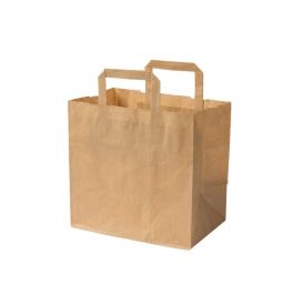 Sac Poignées Papier Kraft brun 26x17x25 cm (250 pièces) [GB-DSE02392]