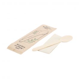 Jeux de cuillère et serviette en bois avec revêtement bio 16 cm (500 pièces) [GB-DSE06293]
