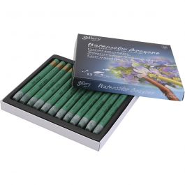 Pastels à la cire aquarellables, vert profond (348), 12 pièces/ 1 Pq. [HOB-427368]