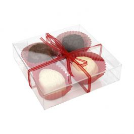 Boites cadeau plastique à transparence cristalline 10.5 x 2.5 x 10.3cm (25 Pièces) [FB99]