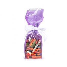 Blockbodenbeutel Neon Lila 7x5,1x25,4 cm mit Bodenblatt (100 Stück) [FGPB17NP]