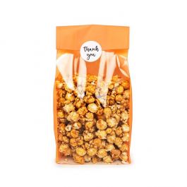 Sachet à soufflet à fond plat Neon Orange 12,7x7,6x30,5 cm avec insert en papier (100 pièces) [FGPB1NO]