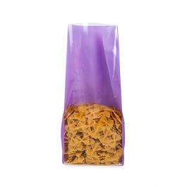 Sachet à soufflet à fond plat Neon Pourpre 12,7x7,6x30,5 cm avec insert en papier (100 pièces) [FGPB1NP]