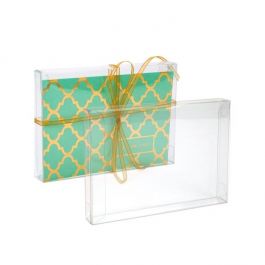 Boites cadeau plastique à transparence cristalline 9.5 x 1.6 x 13.2cm (25 Pièces) [FPB118]