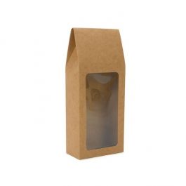 Boîte en papier kraft avec fenêtre 9x4.5x21.5cm (25 Pieces) [FS328]