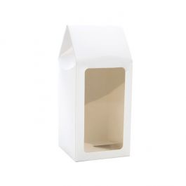 Boîte en papier kraft blanc avec fenêtre, 9 x 9 x 21.5 cm (25 Pieces) [FS331]