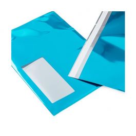 Enveloppes d'Expédition Bleu Métallique + fenêtre 24,1 x 15,2 cm (100 pièces) [MMW96BL]