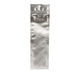 Sachet zip haute barrière avec trou de suspension argent métallisé 6.3x22.8 cm (100 pièces) [HZBB1MS]