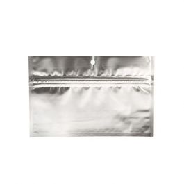 Sachet zip haute barrière avec trou de suspension argent métallisé 15.2x7 cm (100 pièces) [HZBB2MS]