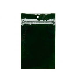 Sachet zip avec trou de suspension vert chasseur métallisé 9,2x12,7cm (100 pièces) [HZBB4HG]