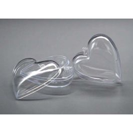 Coeur en plastique transparent 8cm (25 pièces) [PEP-0708080]