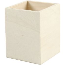 Stifthalter, H 9,5 cm, Größe 7,5x7,5 cm, Sperrholz, 1Stck. [HOB577750]