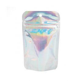 Pochettes Doypack iridescentes/holographiques 7,9 x 5,1 x 13 cm avec trou de suspension (25 pièces) [ZBGH1]