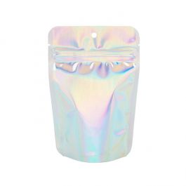 Pochettes Doypack iridescentes/holographiques 10,2 x 6 x 15,2 cm avec trou de suspension (25 pièces) [ZBGH2]
